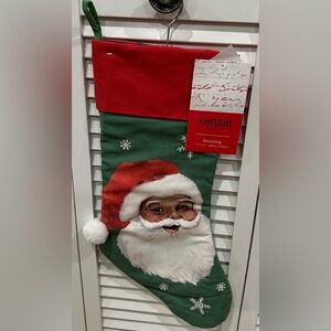 Kensie Festive Santa Stocking - Red and Green